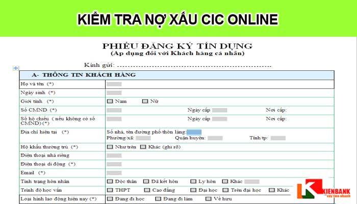 Kiểm tra nợ xấu cá nhân online